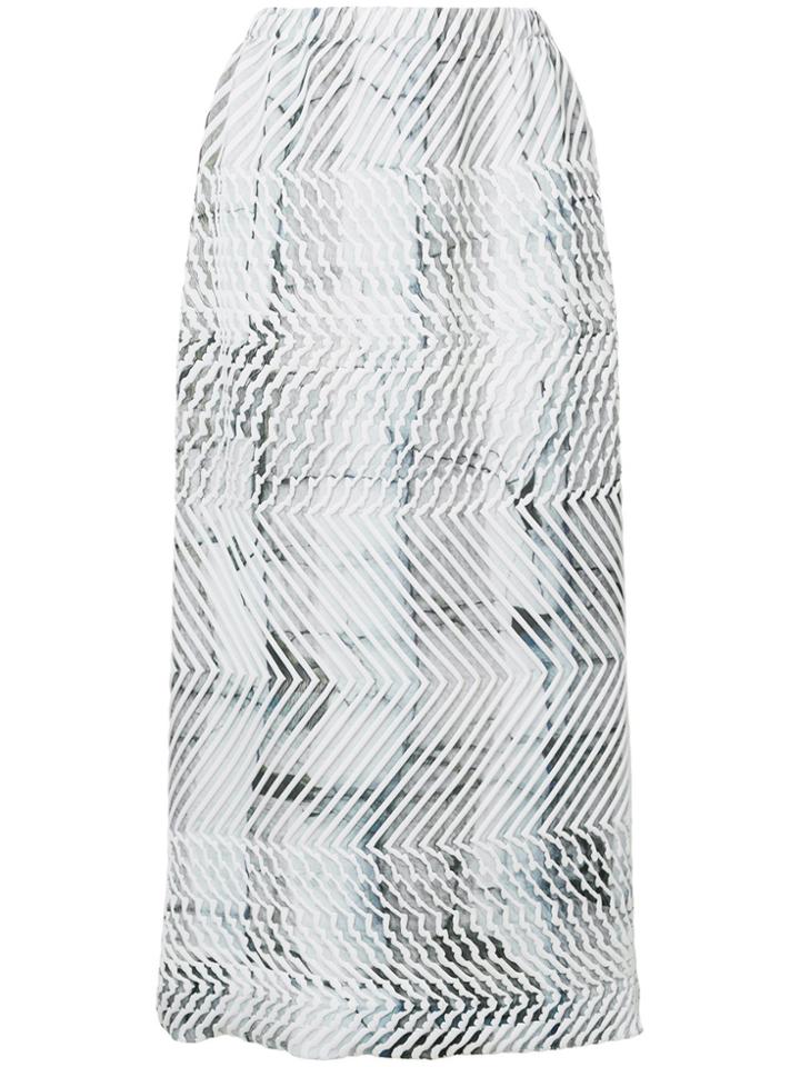 Issey Miyake Fitted Mid-length Skirt - White