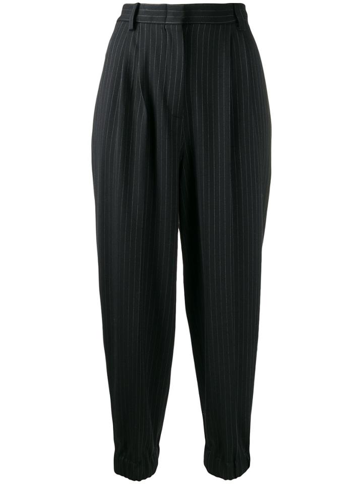 Antonio Marras Pin Stripe Cropped Trousers - Black