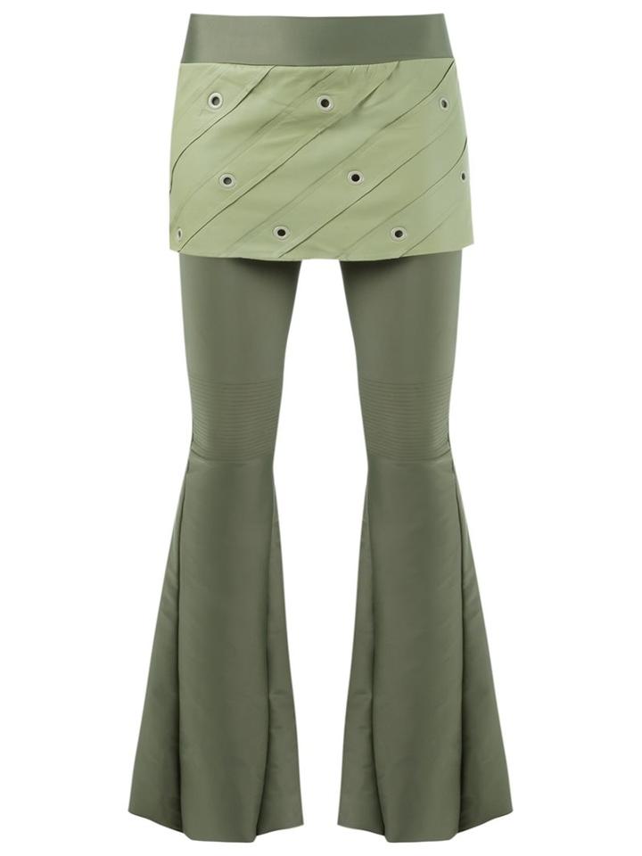 Andrea Bogosian Flared Trousers, Women's, Size: P, Green, Polyamide/polyurethane