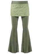 Andrea Bogosian Flared Trousers, Women's, Size: P, Green, Polyamide/polyurethane