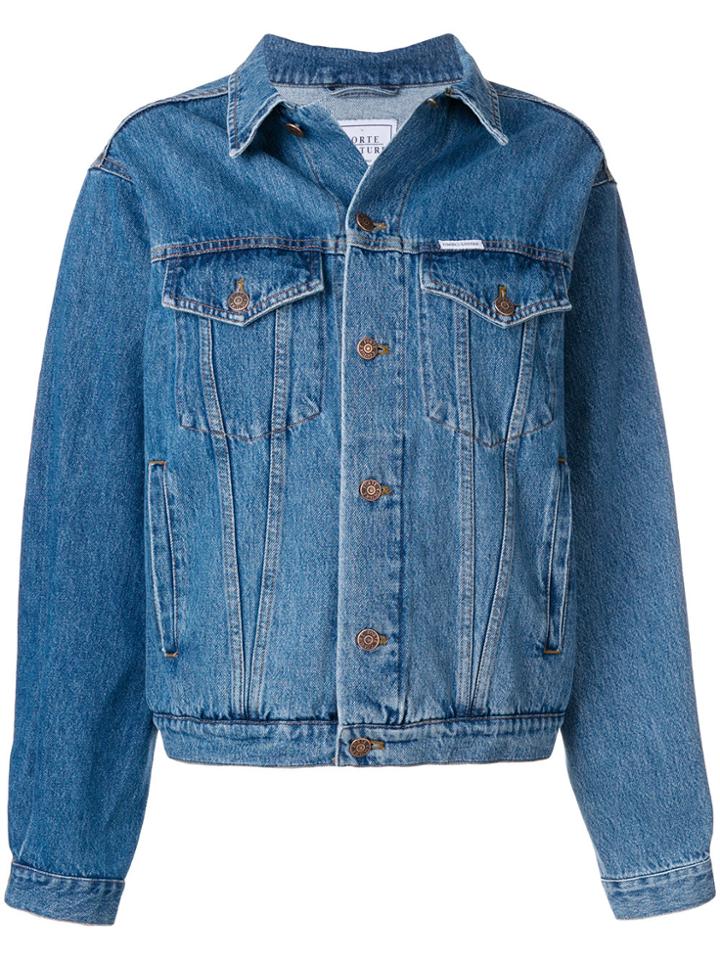 Forte Dei Marmi Couture Lace Up Bow Details Denim Jacket - Blue