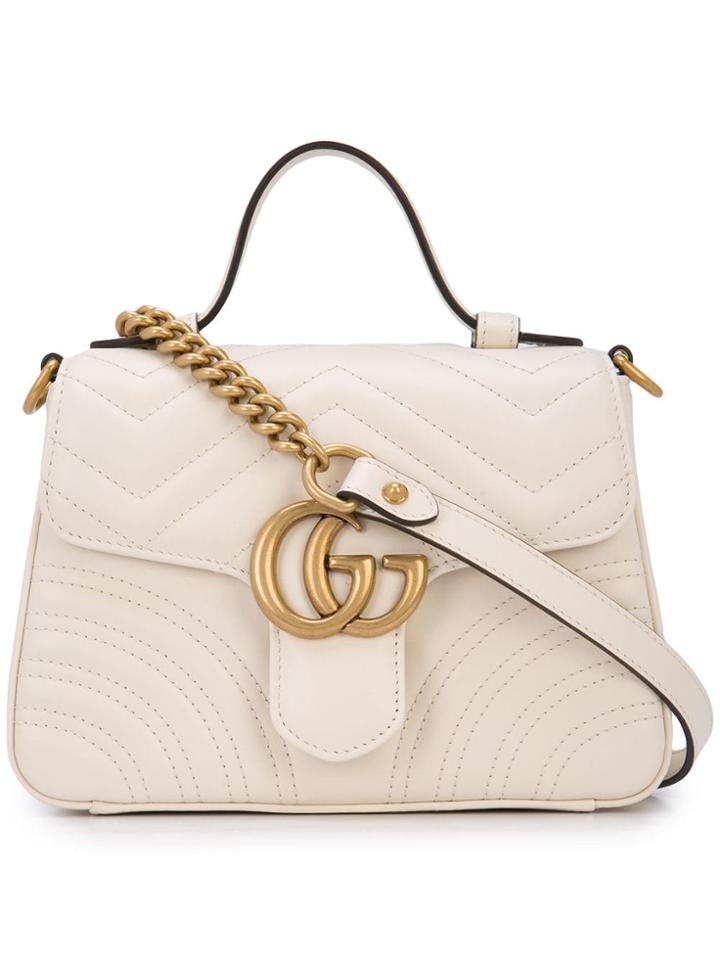 Gucci Gg Marmont Mini Tote Bag - White