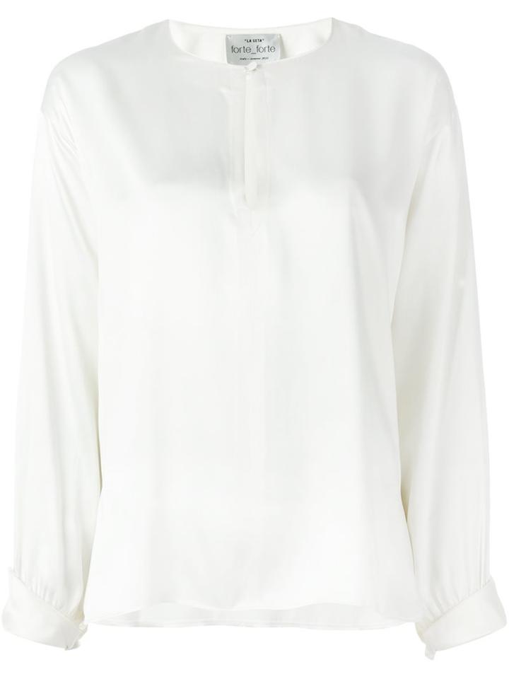 Forte Forte Keyhole Detail Blouse, Women's, Size: I, Nude/neutrals, Silk