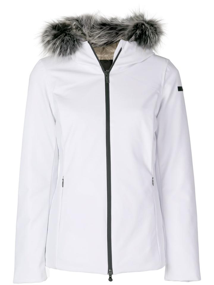 Rrd Fur Hood Trim Jacket - White
