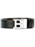 Bally Logo Buckle Belt, Men's, Size: 110, Black, Leather