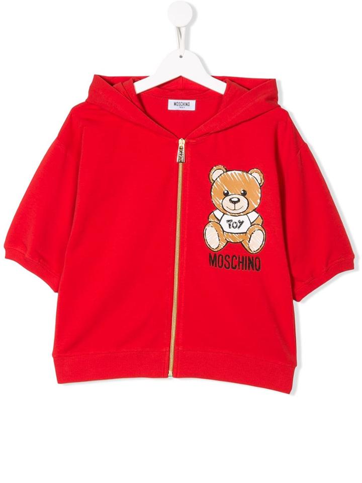 Moschino Kids Teen Logo Bear Print Sweatshirt - Red