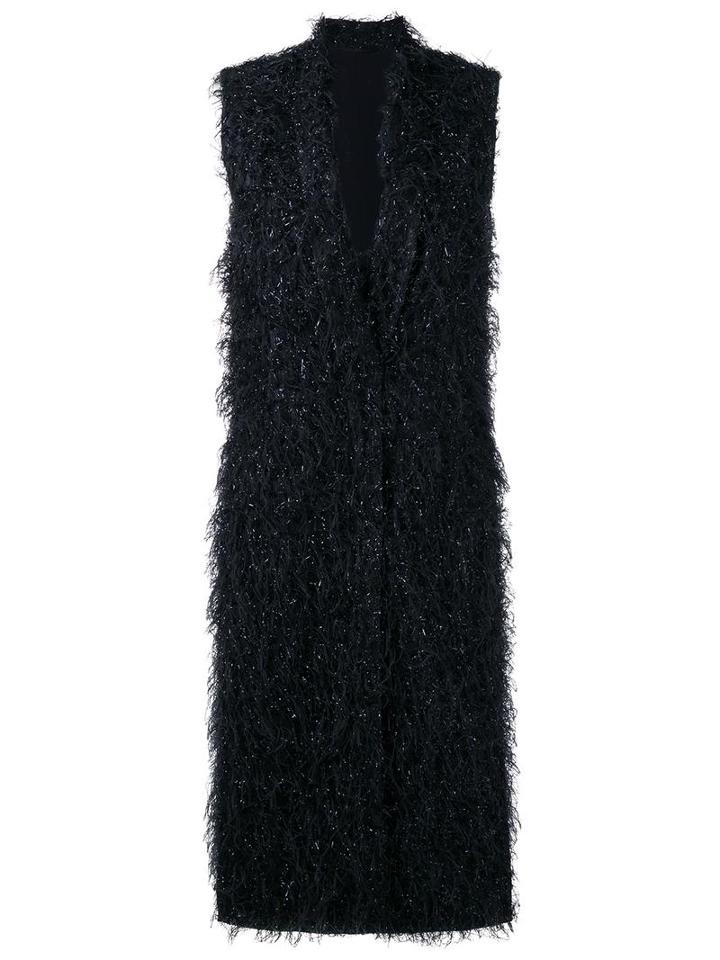 Brunello Cucinelli Glitter Effect Midi Gilet, Women's, Size: 42, Black, Acetate/viscose/polyester/silk