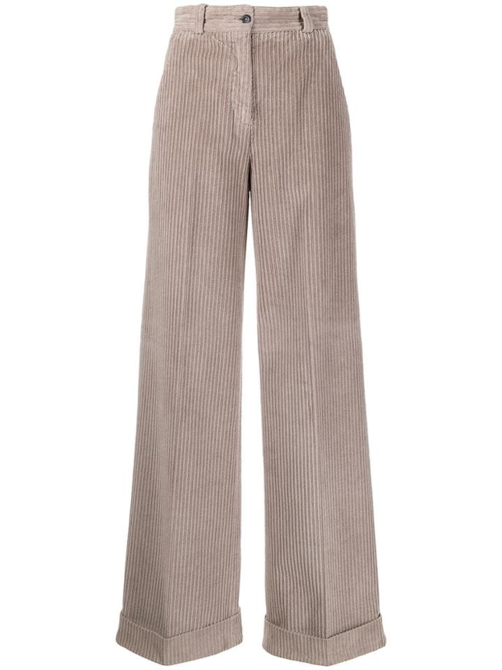 Pt01 Wide-leg Corduroy Trousers - Neutrals