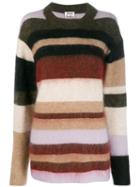 Acne Studios Fluffy Stripes Sweater - Green