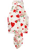 Vivetta Heart Print Cropped Top - White