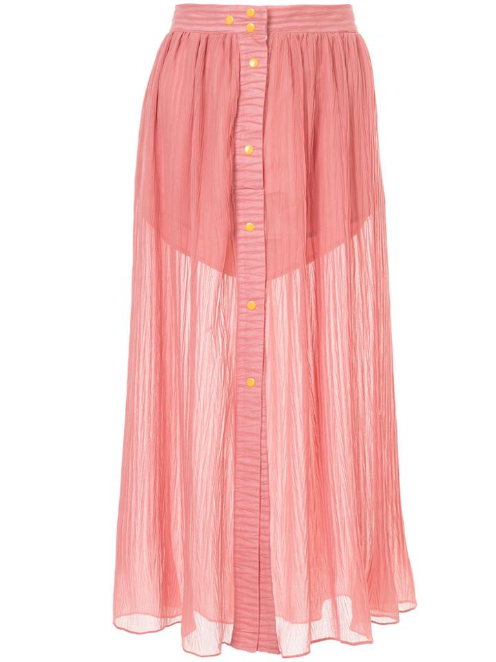 Lalo Sheer Midi Skirt - Pink & Purple