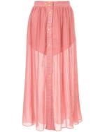 Lalo Sheer Midi Skirt - Pink & Purple
