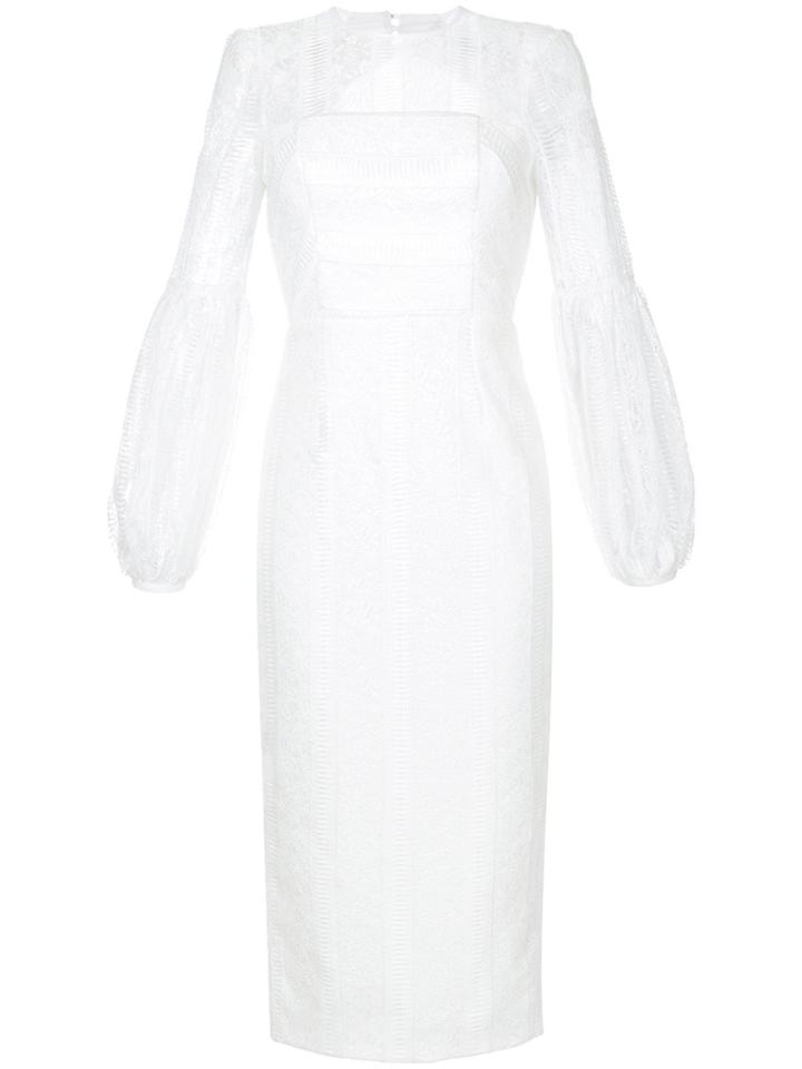 Rebecca Vallance Lou Lou Lace Gather Sleeve Dress - White