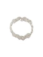 Natasha Collis 18kt White Gold Small Cobbled Ring, Women's, Size: N, Metallic
