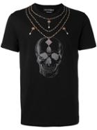 Alexander Mcqueen Skull Necklace T-shirt, Men's, Size: Small, Black, Cotton