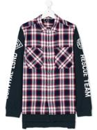 Diesel Kids Contrast Plaid Shirt - Blue