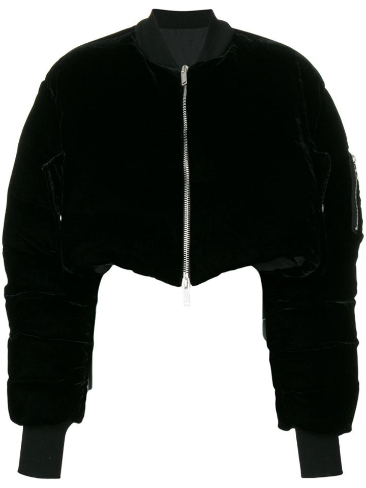 Unravel Project Cropped Bomber Jacket - Black