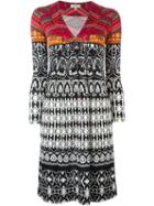 Etro Printed Longsleeved Dress, Women's, Size: 40, Red, Silk