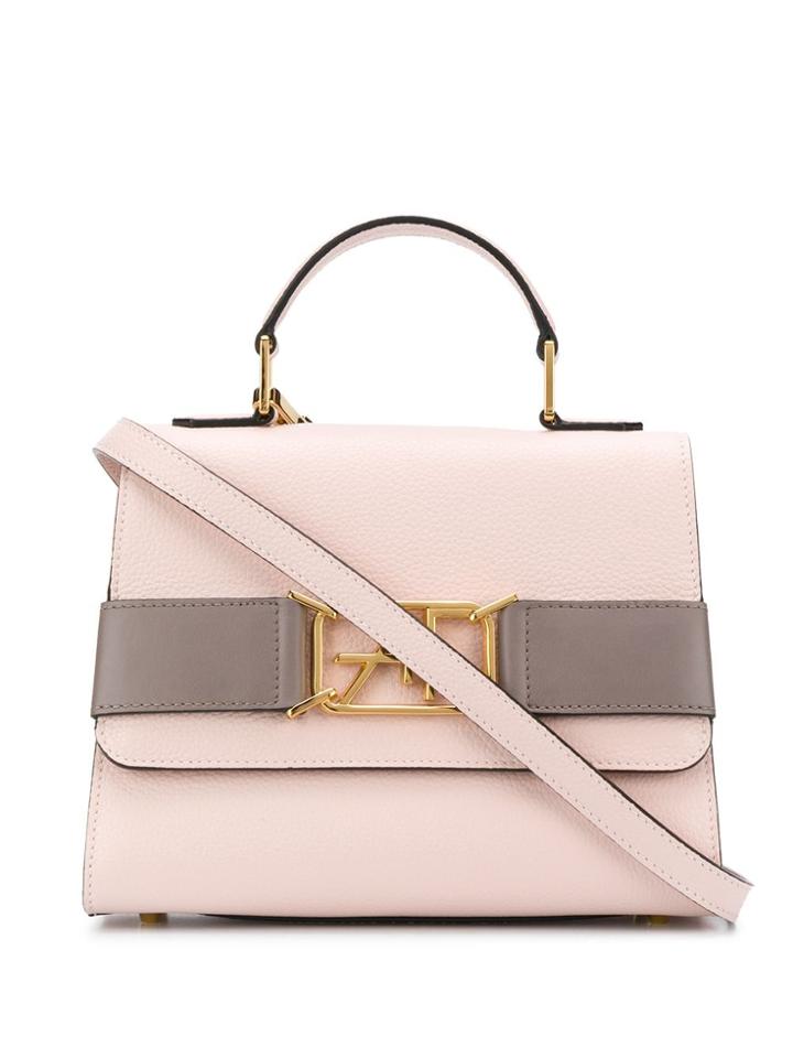 Alberta Ferretti Logo Buckle Tote - Pink