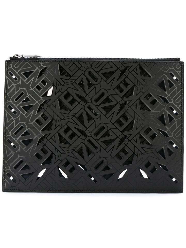 Kenzo Flying Kenzo Clutch, Women's, Black, Cotton/polyamide/polyurethane