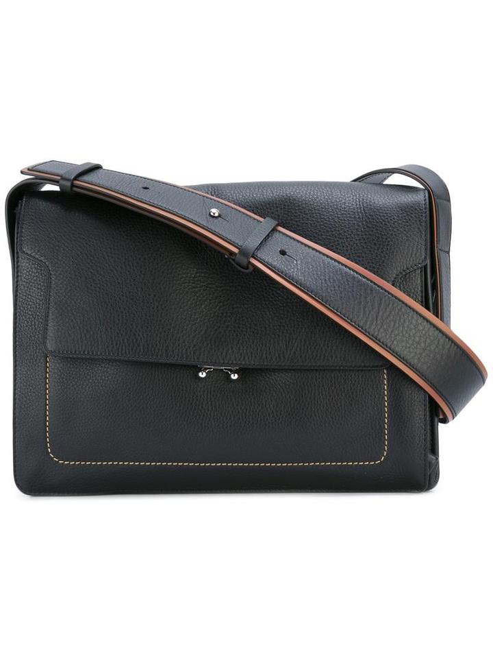 Marni Soft Trunk Shoulder Bag, Women's, Black, Calf Leather/brass