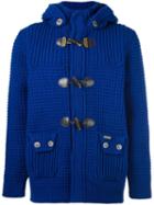 Bark Knitted Duffle Cardigan, Men's, Size: Medium, Blue, Polyamide/wool