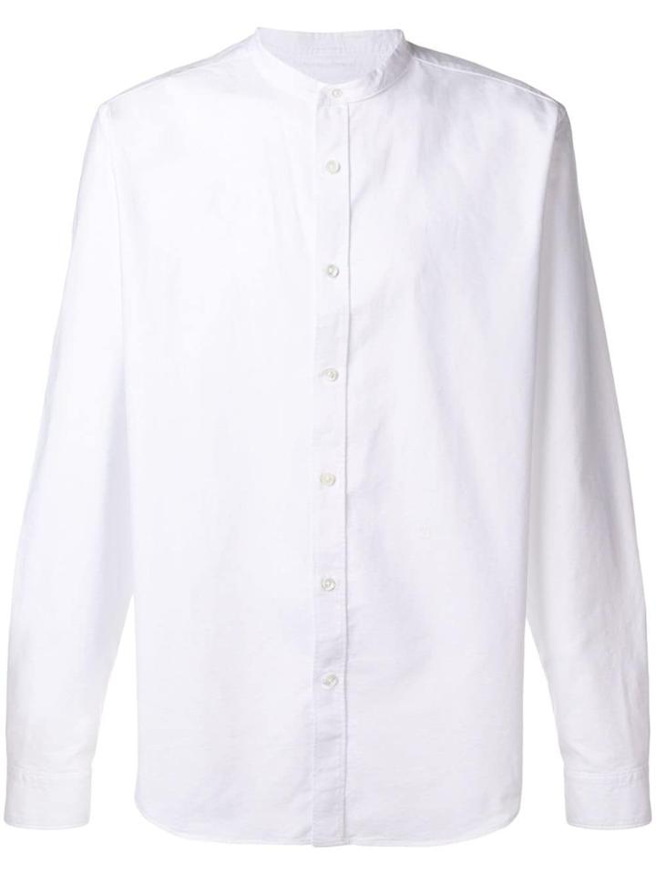 Closed Long-sleeve Fitted Shirt - White