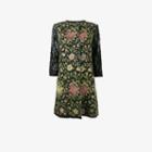 By Walid Floral Embroidered Coat, Women's, Size: Small, Black, Silk/cotton