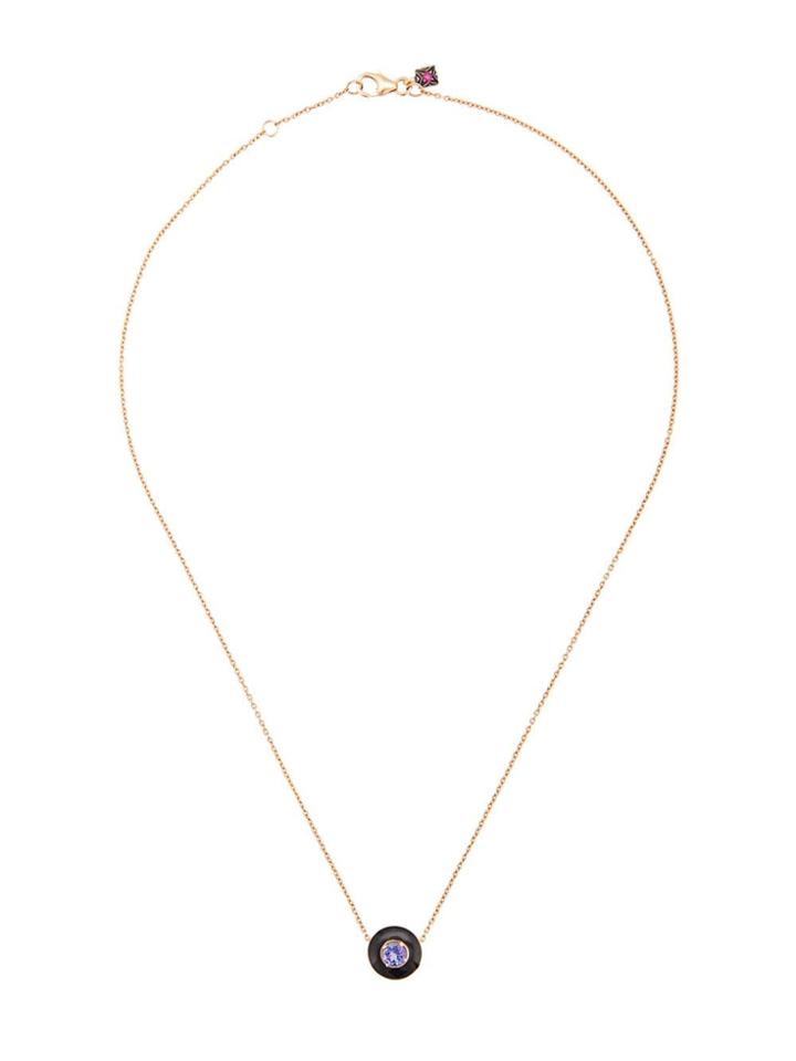 Selim Mouzannar 18kt Rose Gold, Tanzanite And Enamel Circular Pendant