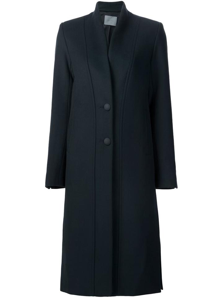 Maiyet Collarless Coat, Women's, Size: 8, Black, Nylon/cashmere/virgin Wool