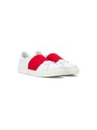 Paolo Pecora Kids Teen Contrast Strap Sneakers - White