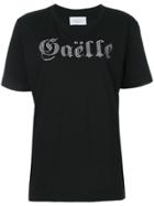 Gaelle Bonheur Embellished Logo T-shirt - Black