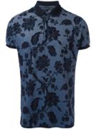 Etro Floral Pattern Polo Shirt, Men's, Size: Small, Blue, Cotton
