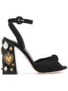 Dolce & Gabbana Heart Motif Sandals - Black