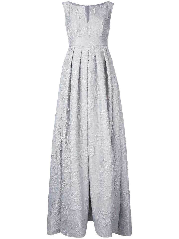 Dice Kayek Floral Jacquard Gown, Women's, Size: 38, Grey, Silk/polyester