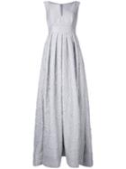 Dice Kayek Floral Jacquard Gown, Women's, Size: 38, Grey, Silk/polyester