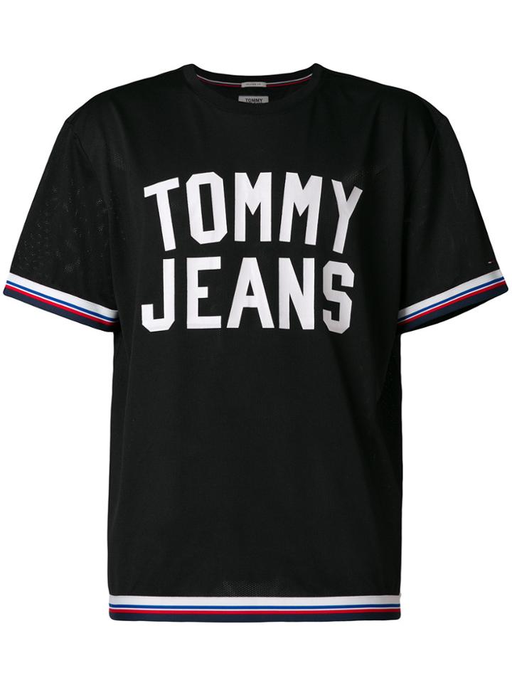 Tommy Hilfiger Tri-stripe Trim Logo T-shirt - Black