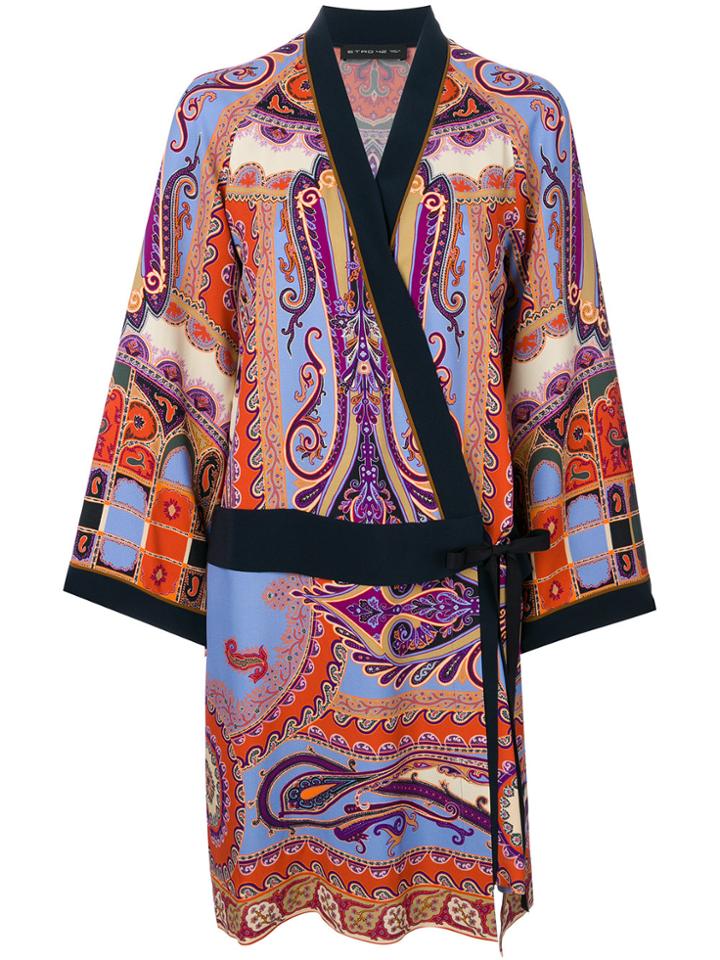 Etro Mixed Print Wrap Dress - Multicolour