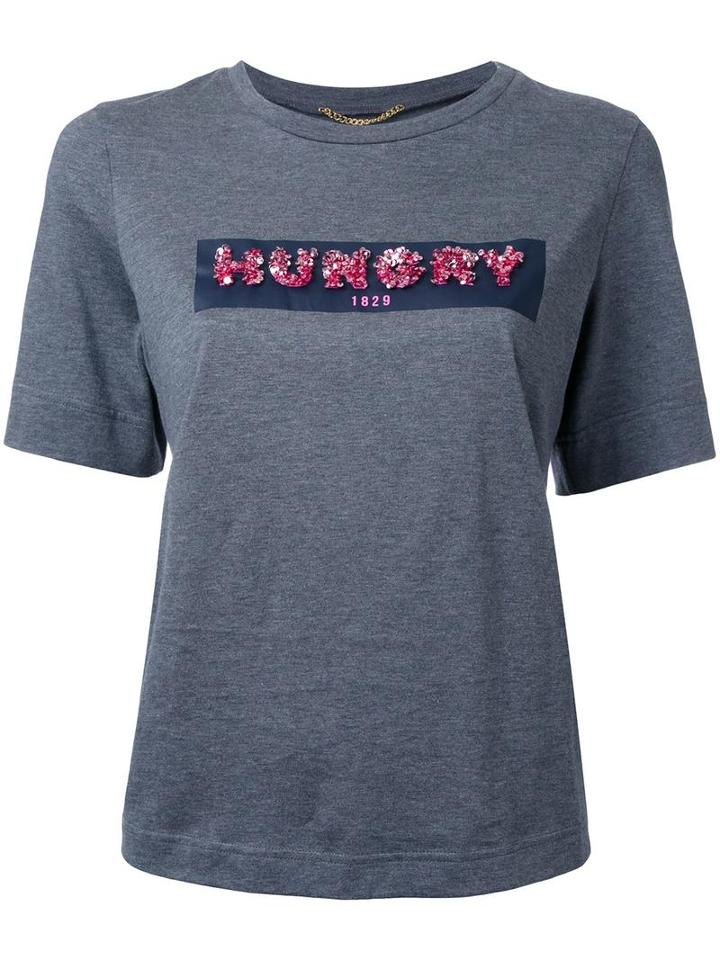 Muveil Hungry Sequin T-shirt, Women's, Size: 36, Grey, Cotton