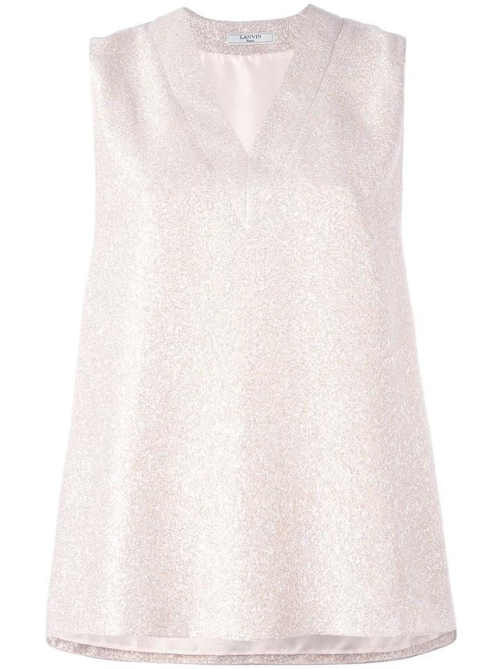 Lanvin Sleeveless Lamé Top, Women's, Size: 38, Pink/purple, Silk/polyester