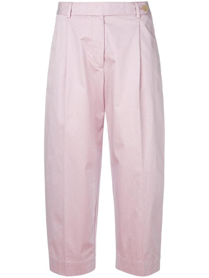 Mauro Grifoni Banana Cropped Trousers - Pink & Purple