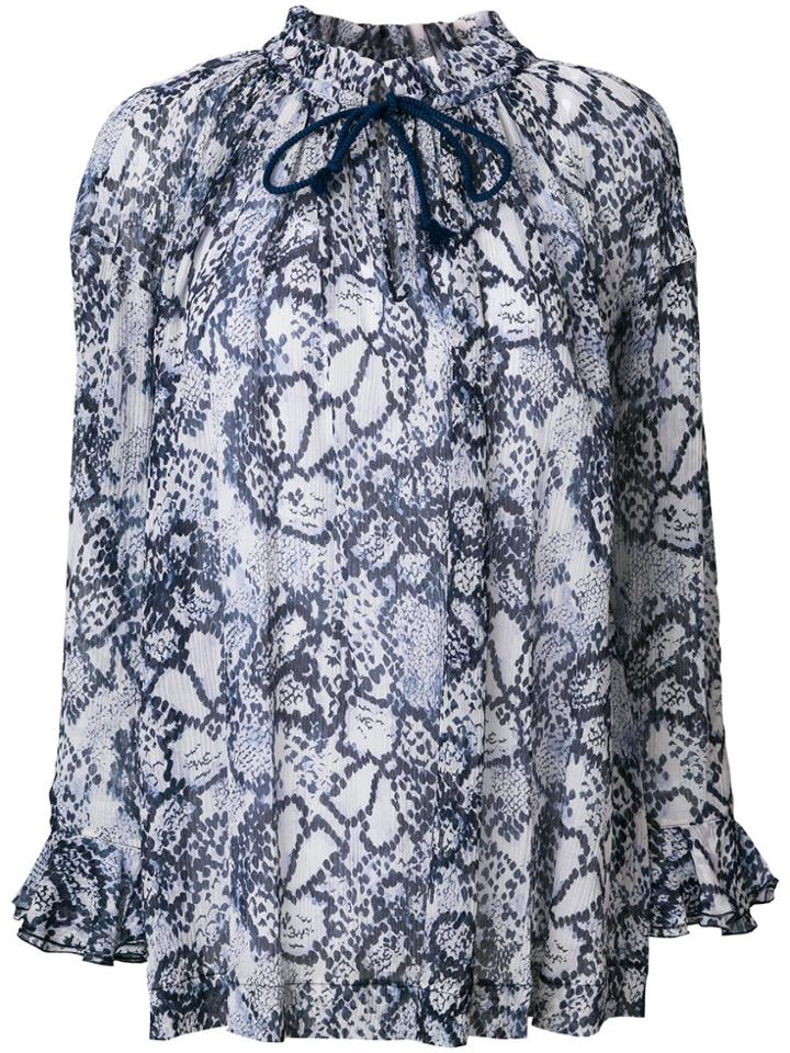See By Chloé Floral Print Flute Sleeve Blouse - Blue