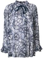 See By Chloé Floral Print Flute Sleeve Blouse - Blue