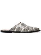 Atp Atelier Black Anzi Snake Print Leather Mules