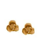 Oscar De La Renta Blooming Bold Flower Earrings - Metallic