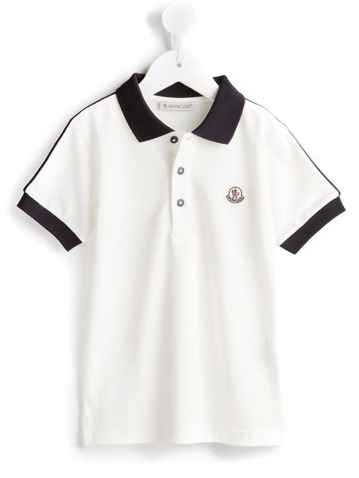 Moncler Kids Classic Polo Shirt, Boy's, Size: 6 Yrs, White