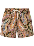 Nos Beachwear Paisley Print Swim Shorts - Black