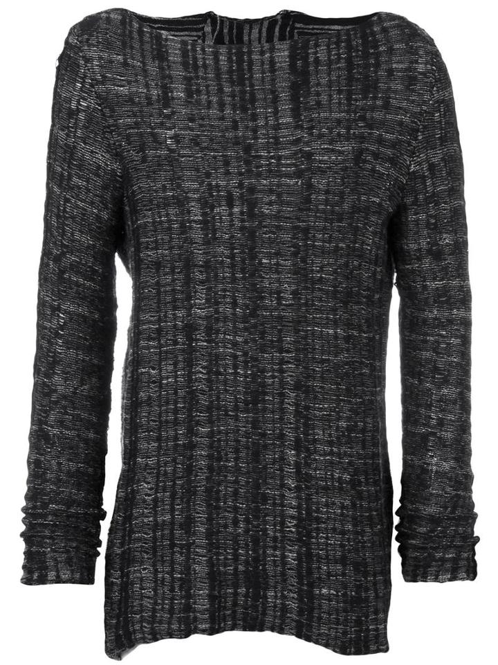 Cedric Jacquemyn Striped Boat Neck Sweatshirt, Men's, Size: Medium, Black, Cotton/linen/flax