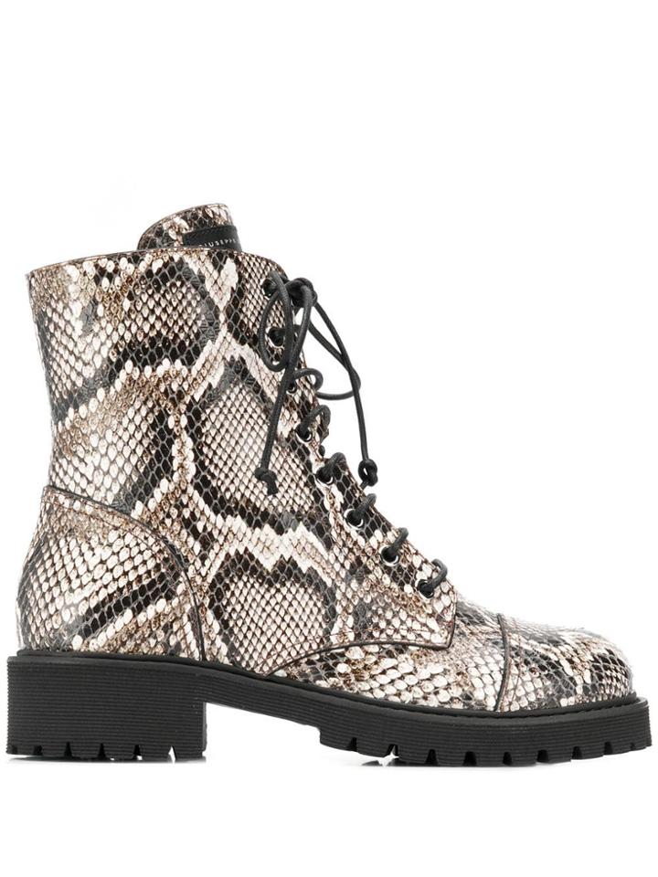 Giuseppe Zanotti Snakeskin Effect Boots - Neutrals