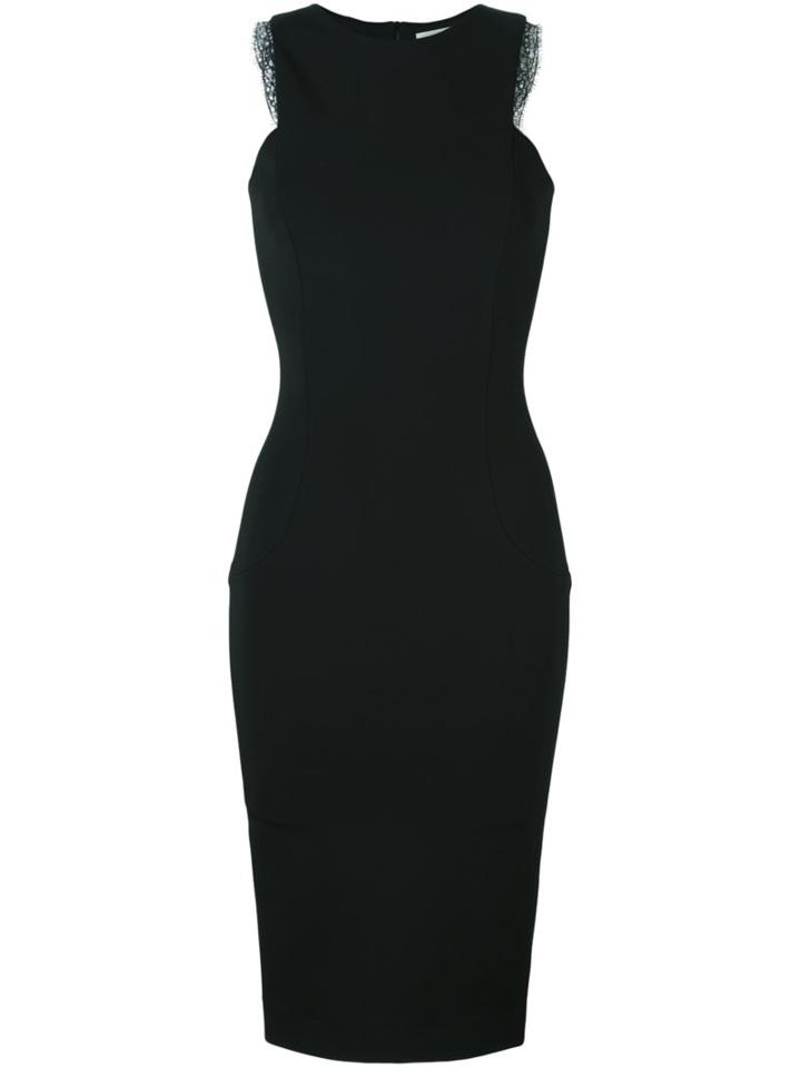 Victoria Beckham Lace Detail Dress, Women's, Size: 6, Black, Silk/polyamide/polyester/wool